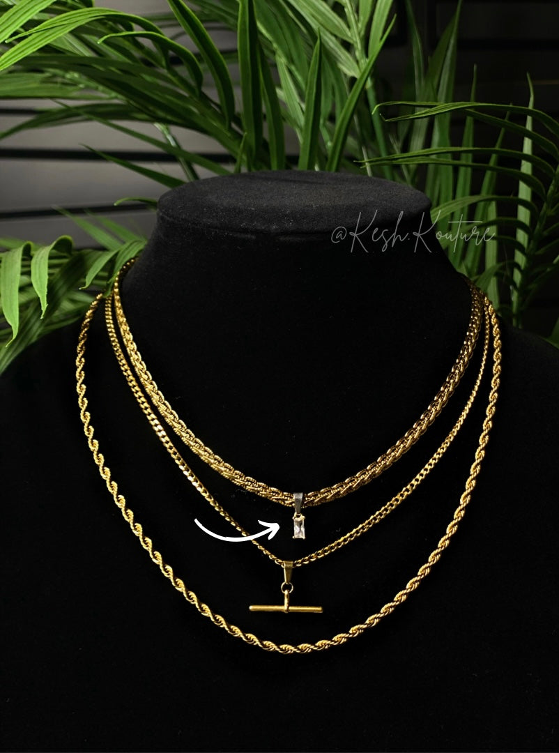 Wave Chain w/ White Gem